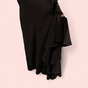 Black boho whimsigoth ultimate ruffle maxi skirt French luxury line Mateky